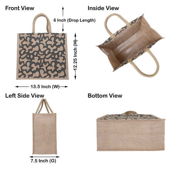 Printed Jute Bag Burlap Tote Bag for Bridesmaid Gift Travel Shopping Wedding - Picture 8 of 13